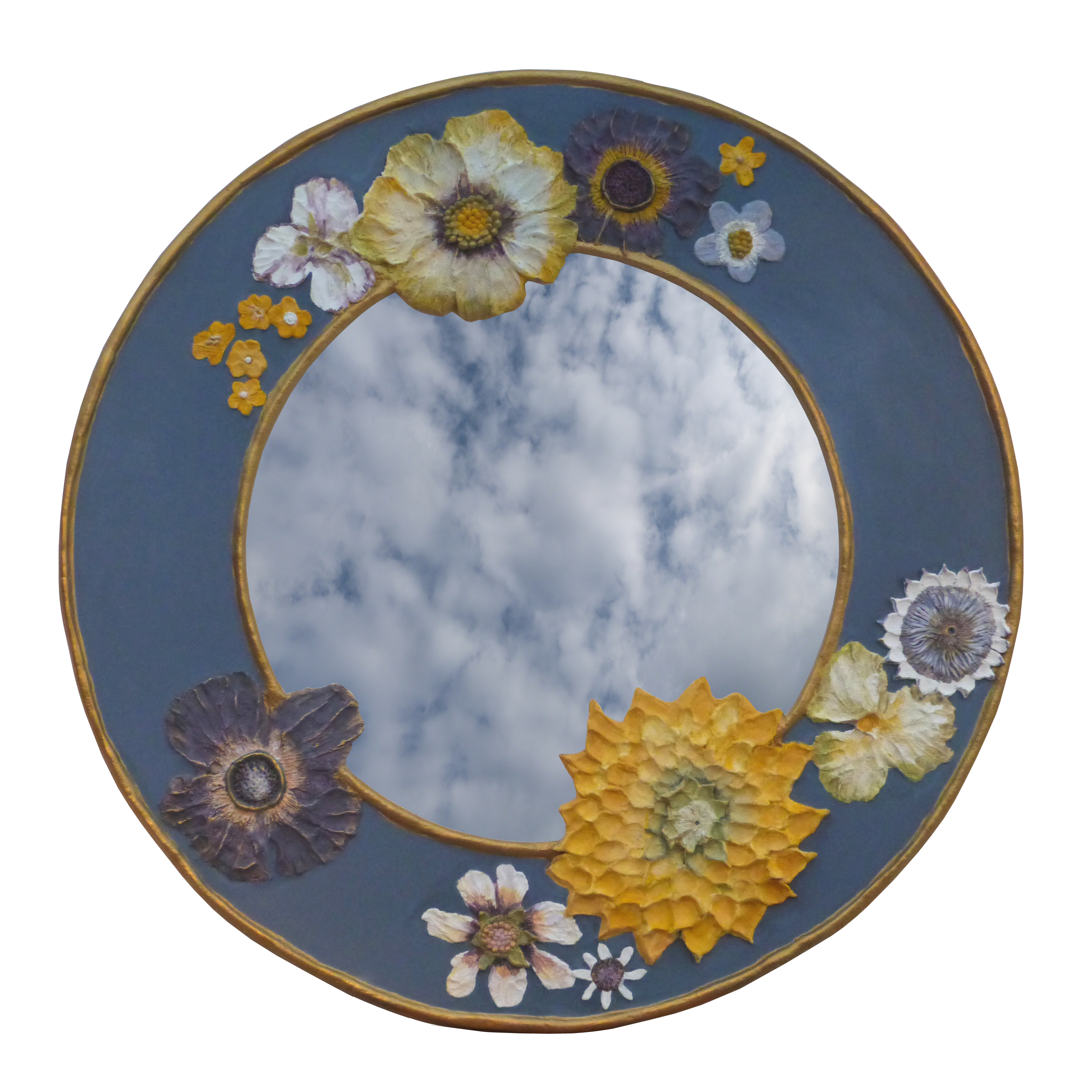 Image of Floral mirror hand crafted by sarah Howarth