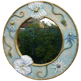 image of Hand Crafted Mixed Flower Mirror by Sarah Howarth(http://www.sarahhowarth.co.uk/)