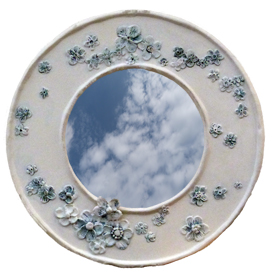 image of handcrafted  Hand crafted Floral Mirror (Cluster flower) by Sarah Howarth 