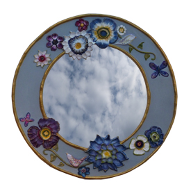 image of handcrafted Hand crafted Floral Mirror by Sarah Howarth 