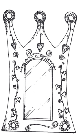 image of line drawing  of mirror  by Sarah Howarth 